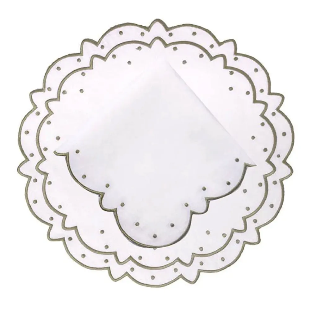 Loulou La Dune Place Settings & Linens|Made-to-Order Suzette Linen Placemat and Napkin, Set of 12 in Dark Green