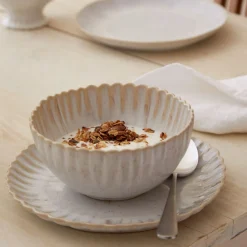 Costa Nova Dinnerware|Mallorca Collection Cereal Bowls in Sand Beige, Set of 6