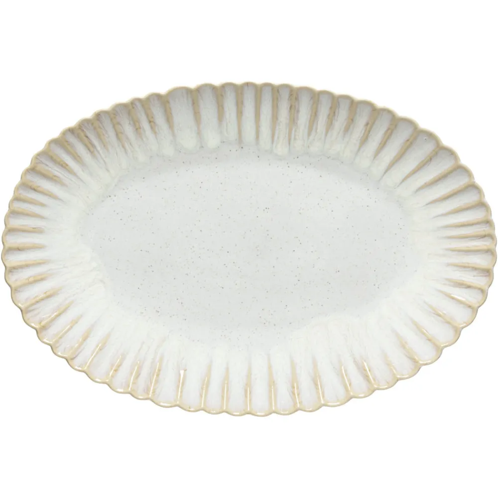 Costa Nova Dinnerware|Mallorca Collection Oval Platter 16" in Sand Beige