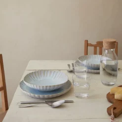 Costa Nova Dinnerware|Mallorca Collection Pasta Bowls in Sea Blue, Set of 6