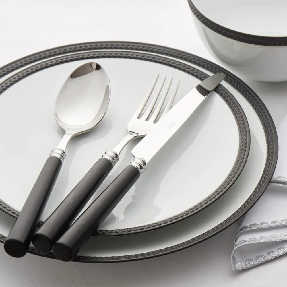 CAPDECO Flatware|Marat Place Setting in Black Wood, Set of 5