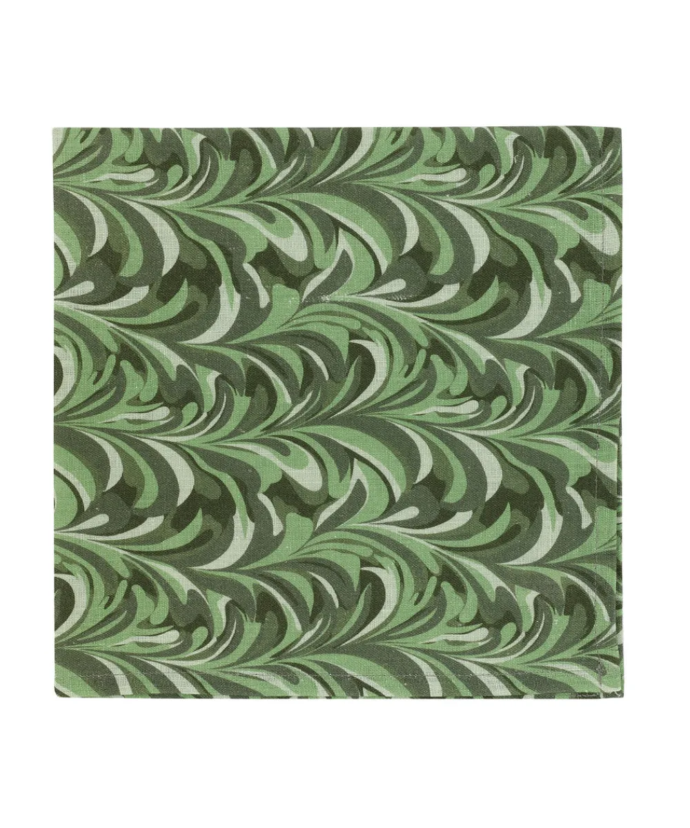 Rebecca Udall Place Settings & Linens|Marble Linen Napkin in Green