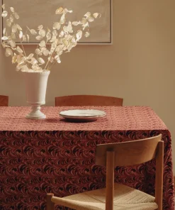 Rebecca Udall Place Settings & Linens|Marble Linen Tablecloth in Pink