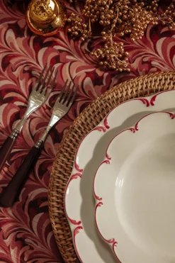 Rebecca Udall Place Settings & Linens|Marble Linen Tablecloth in Pink