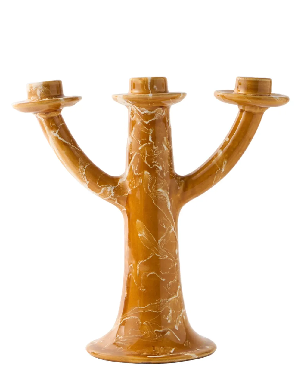 Cabana Candles|Marbled Candelabra in Terracotta