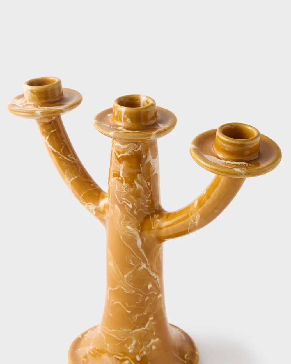 Cabana Candles|Marbled Candelabra in Terracotta