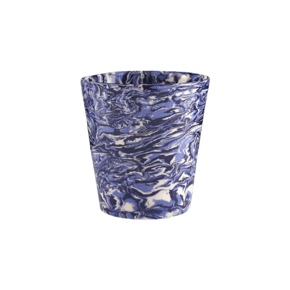 Cabana Glassware|Marbled Ceramic Tumbler in Blue