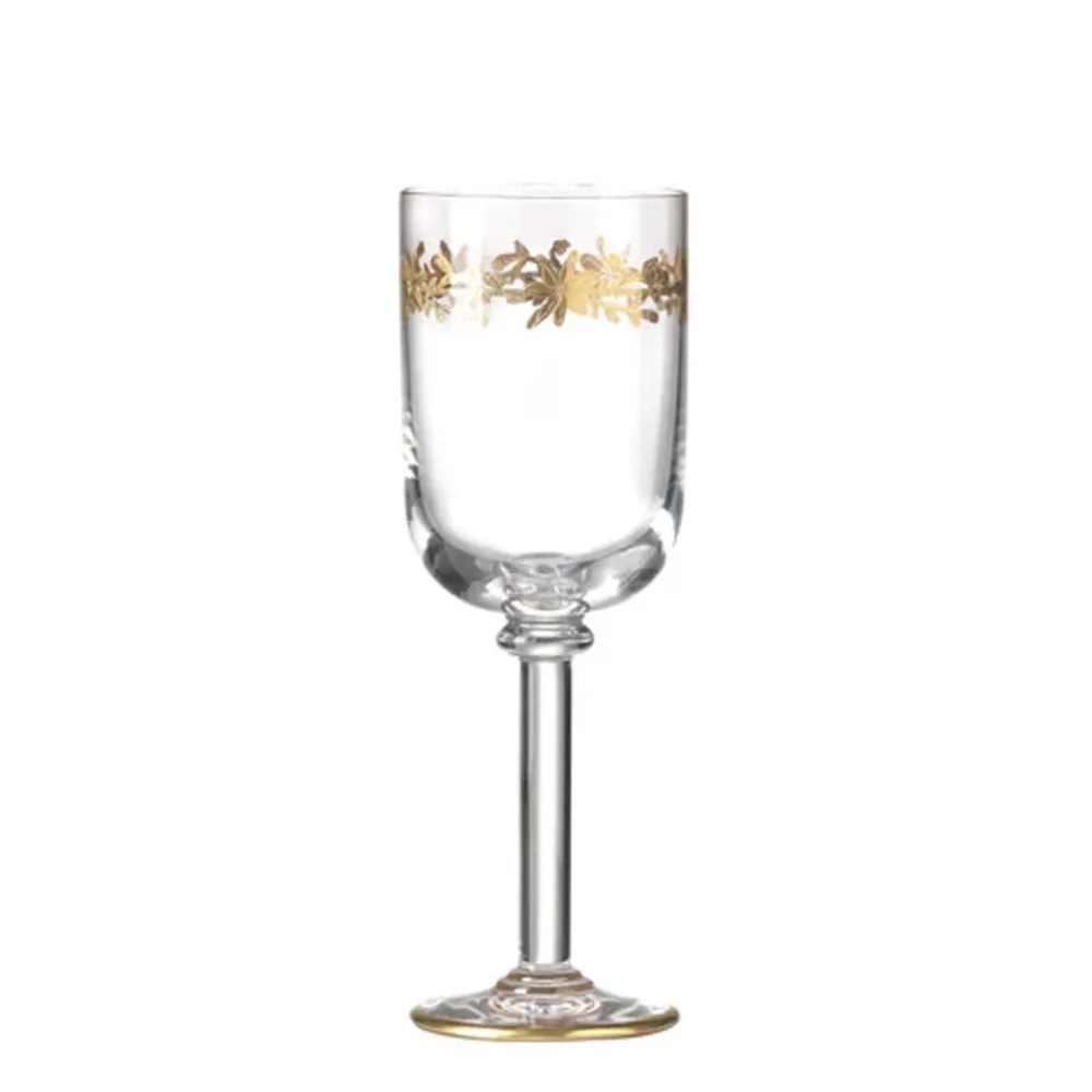Ginori 1735 Glassware|Marchese Water Goblets Gold Thread, Set of 2