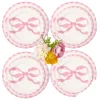 Mrs. Alice Dinnerware|Marilyn Pink Bow Dinner & Starter Plates, Set of 8