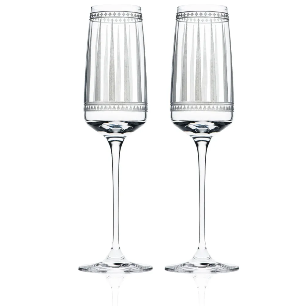 Caskata Glassware|Marrakech Champagne Glasses, Set of 2