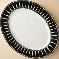Caskata Dinnerware|Marrakech Large Oval Rimmed Platter