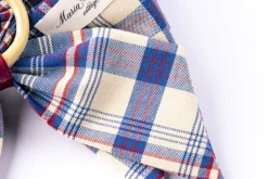 Maria Louise Cottage Place Settings & Linens|Marseille Indigo Plaid Napkin Rings in Blue, Set of 4