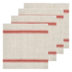 Caravan Place Settings & Linens|Marseille Napkins in Olive Green & Natural, Set of 4