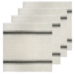 Caravan Place Settings & Linens|Marseille Napkins in Olive Green & Natural, Set of 4