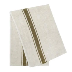 Caravan Place Settings & Linens|Marseille Tea Towels in Olive Green & Natural, Set of 2