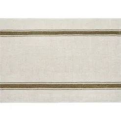 Caravan Place Settings & Linens|Marseille Tea Towels in Olive Green & Natural, Set of 2