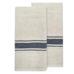 Caravan Place Settings & Linens|Marseille Tea Towels in Olive Green & Natural, Set of 2