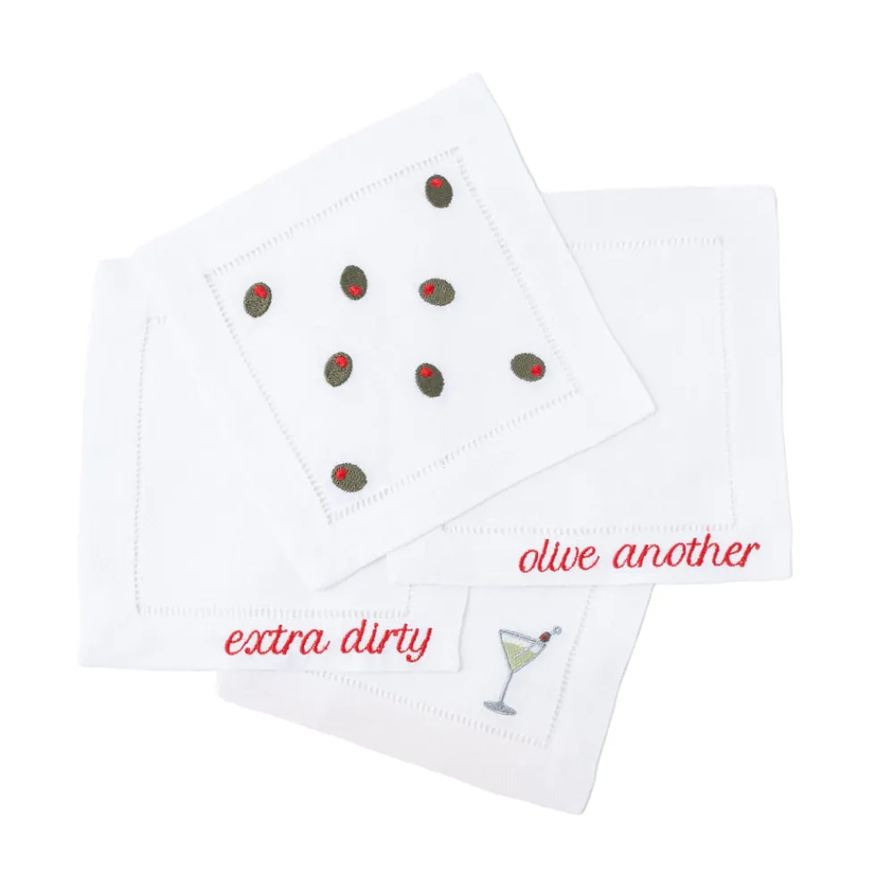 No Reservations Place Settings & Linens|Martini Cocktail Napkins, Set of 4