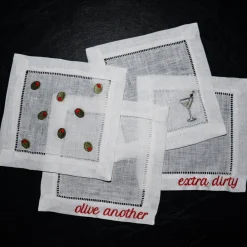 No Reservations Place Settings & Linens|Martini Cocktail Napkins, Set of 4