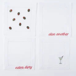 No Reservations Place Settings & Linens|Martini Cocktail Napkins, Set of 4