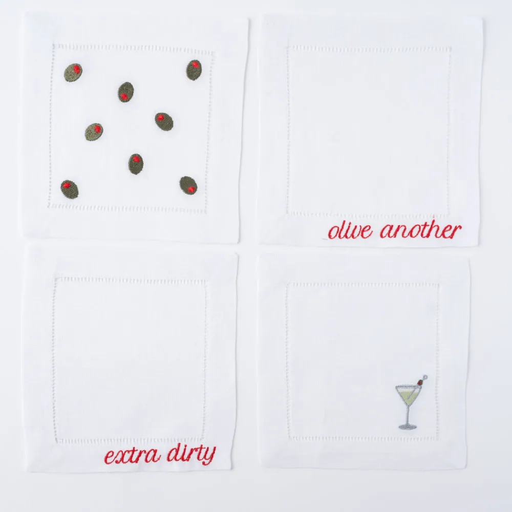 No Reservations Place Settings & Linens|Martini Cocktail Napkins, Set of 4