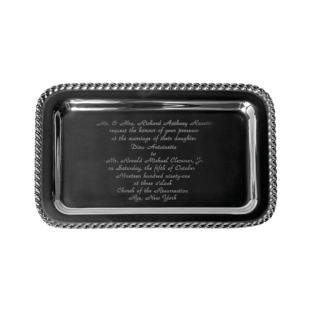 Salisbury Living|Silver|Masthead Tray with Wedding Invitation