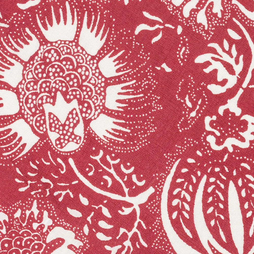 Matouk Place Settings & Linens|Schumacher Granada Circle Placemat in Scarlet, Set of 4