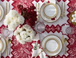 Matouk Place Settings & Linens|Schumacher Granada Napkin in Scarlet, Set of 4