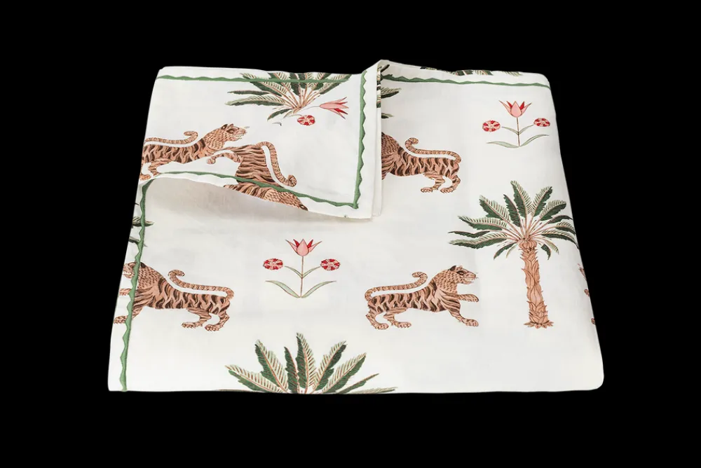 Matouk Place Settings & Linens|Schumacher Tiger Palm Tablecloth