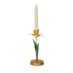 Juliska Candles|Meadow Walk Daffodil 9" Candlestick in Yellow