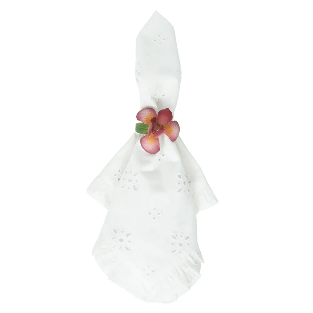Juliska Place Settings & Linens|Meadow Walk Floral Napkin Ring Assorted, Set of 4 in Multi