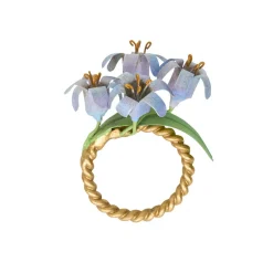 Juliska Place Settings & Linens|Meadow Walk Floral Napkin Ring Assorted, Set of 4 in Multi