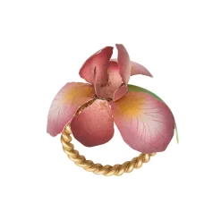 Juliska Place Settings & Linens|Meadow Walk Floral Napkin Ring Assorted, Set of 4 in Multi