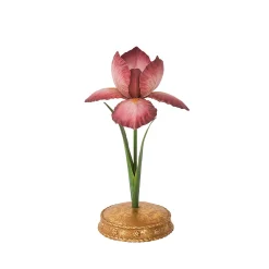 Juliska Candles|Meadow Walk Iris 9" Candlestick in Pink