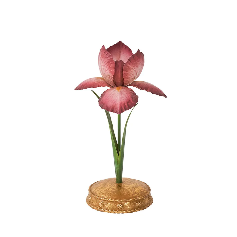 Juliska Candles|Meadow Walk Iris 9" Candlestick in Pink