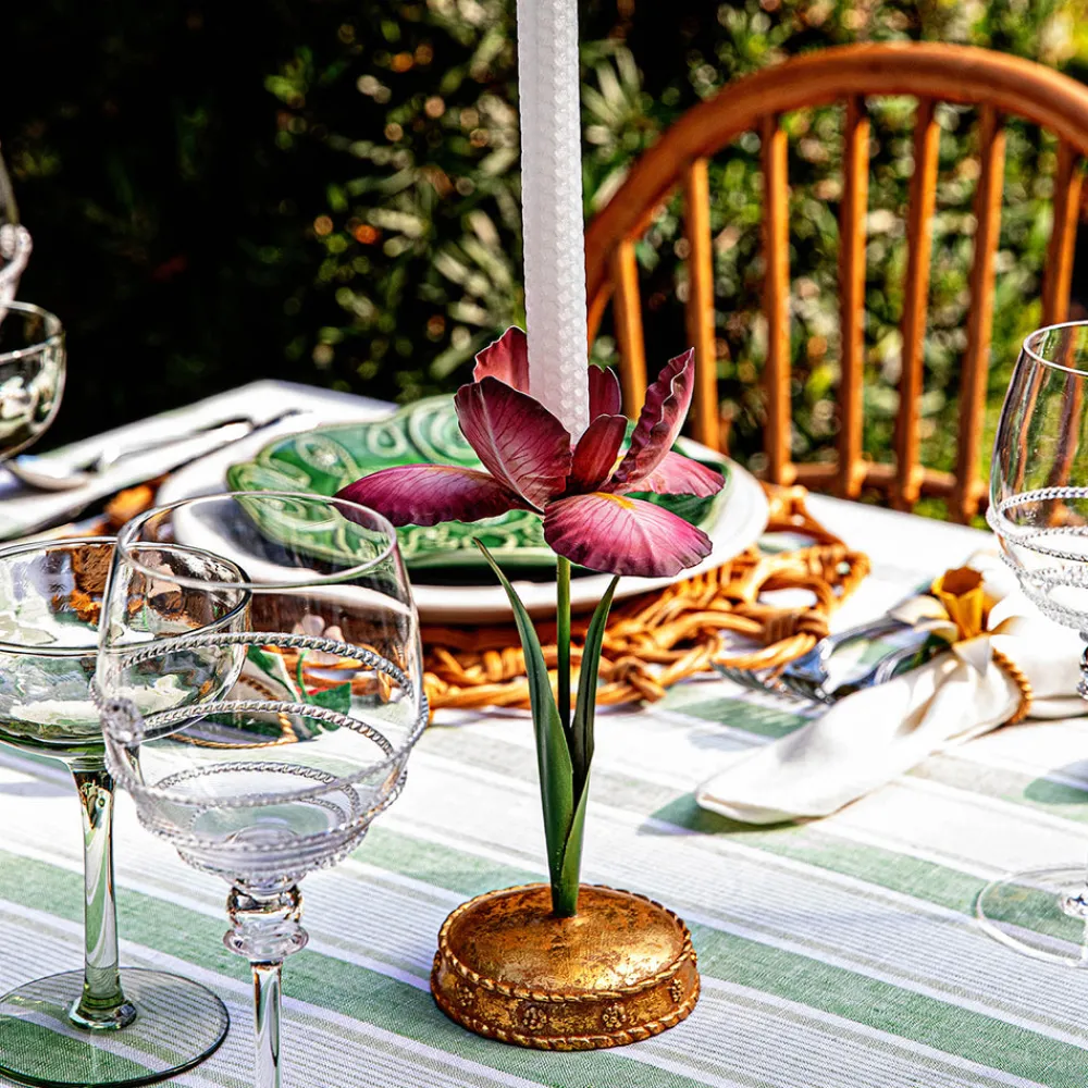 Juliska Candles|Meadow Walk Iris 9" Candlestick in Pink