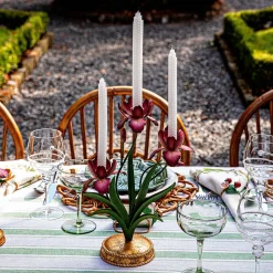 Juliska Candles|Meadow Walk Iris 14" Centerpiece Candelabra in Pink