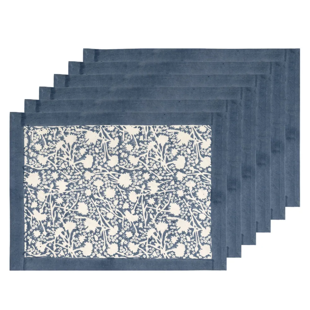 Couleur Nature Place Settings & Linens|Meadows Placemats Bleu, Set of 6