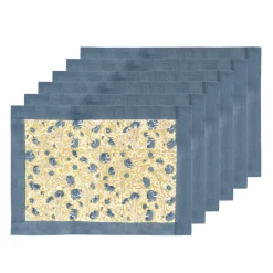 Couleur Nature Place Settings & Linens|Meadows Placemats Blue & Green, Set of 6