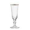 Ginori 1735 Glassware|Medici Flute Goblets Platinum Thread, Set of 2