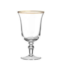Ginori 1735 Glassware|Medici Water Goblets Gold Thread, Set of 2