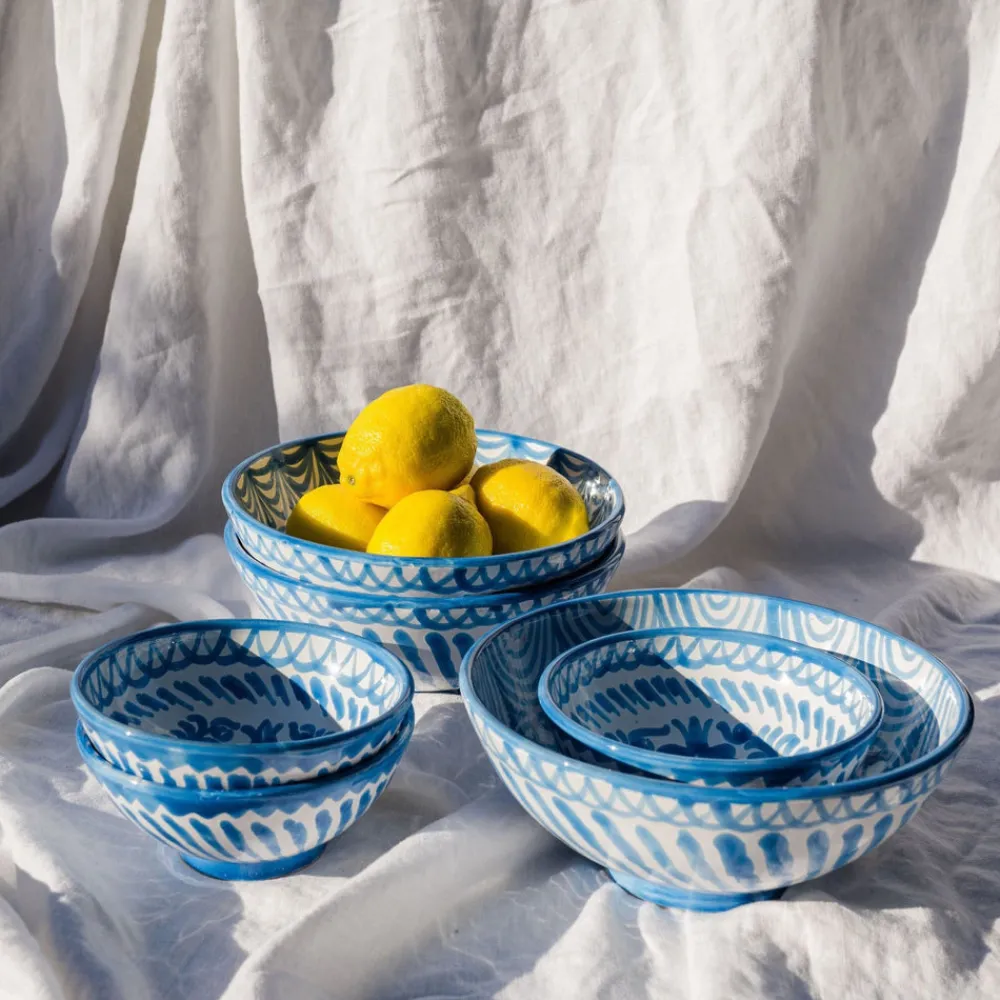 Pomelo Casa Dinnerware|Medium Bowl With Hand Painted Designs
