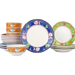 VIETRI Dinnerware|Melamine Campagna Assorted Sixteen-Piece Place Setting