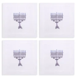 Chefanie Place Settings & Linens|Menorah Cocktail Napkins, Set of 4