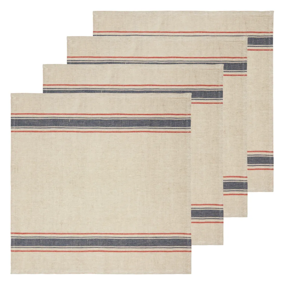 Caravan Place Settings & Linens|Menton Napkin in Natural & Denim, Set of 4
