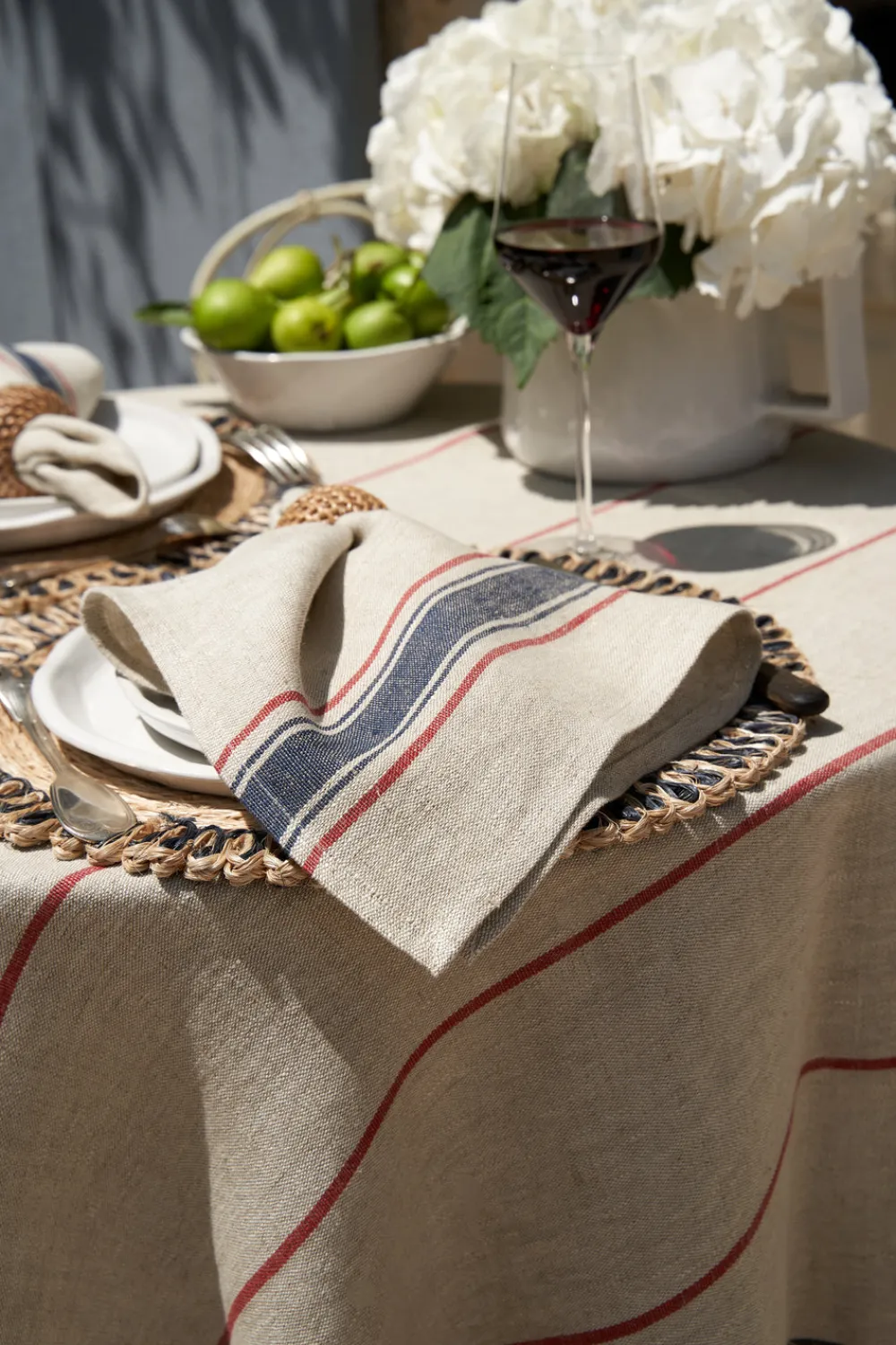 Caravan Place Settings & Linens|Menton Napkin in Natural & Denim, Set of 4