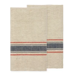 Caravan Place Settings & Linens|Menton Towel in Natural & Denim, Set of 2