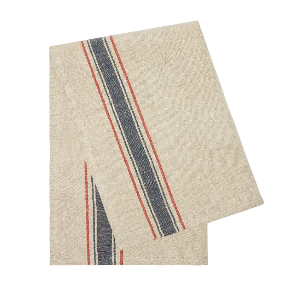Caravan Place Settings & Linens|Menton Towel in Natural & Denim, Set of 2