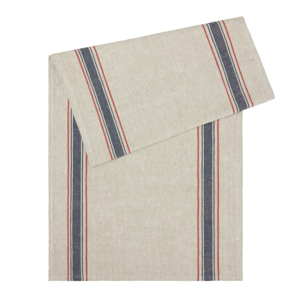 Caravan Place Settings & Linens|Menton 20x72 Runner in Natural & Denim