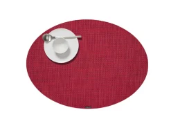 Chilewich Place Settings & Linens|Mini Basketweave Oval Placemat in Scarlet